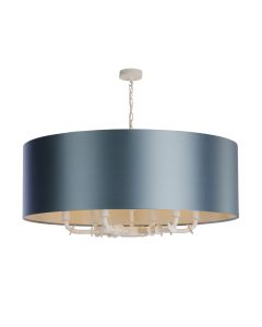 Icarus 6 Light Shadelier White With Bespoke Shade