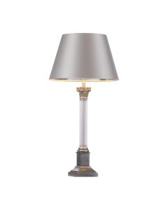 Imperial Small Table Lamp Pewter and Glass Base Only