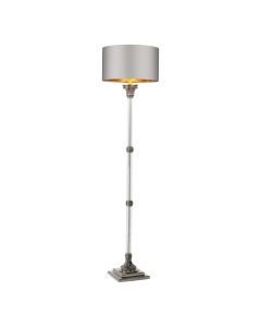Imperial Floor Lamp Polished Pewter and Ribbed Glass Base Only