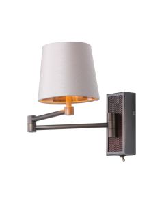 Jersey Wall Light Antique Brass and Leather Effect Bracket Only