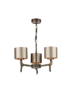 Joshua 3 Light Armed Pendant Polished Bronze and Polished Bronze With Bespoke Shade