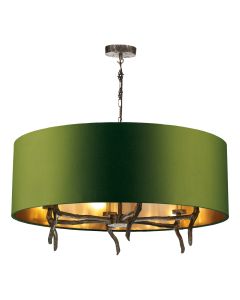 Joshua 6 Light Shadelier Polished Bronze and Polished Bronze With Bespoke Shade