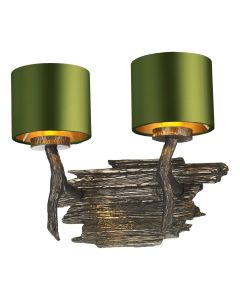 Joshua 2 Light Wall Light Bronze With Shade