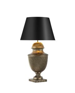 Lattice Table Lamp Hand-brushed Black/Gold Base Only