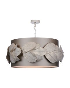 Laurel 4 Light Pendant Cream/Gold With Bespoke Shade