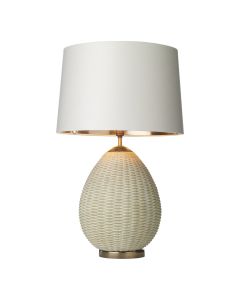 Lombok Table Lamp Cream and Polished Bronze Base Only