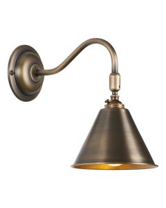 London Adjustable Wall Light Antique Brass