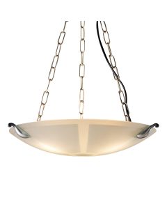 Savoy Pendant Polished Pewter and Silver Glass