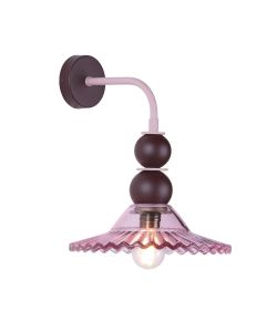 Nueva Wall Light Azalea Glass and Aubergine