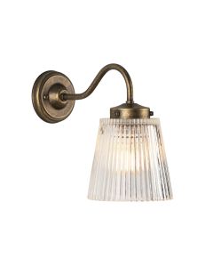 Odell Wall Light Ribbed Glass and Aged Brass