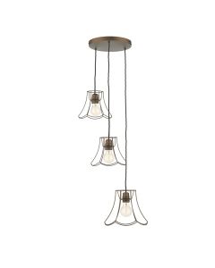 Oregon 3 Light Cluster Pendant Matt Bronze