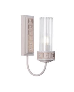 Plato Wall Light Ribbed Glass and Cream/Gold