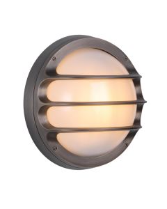 Plymouth Outdoor Wall Light Antique Brass and Opal Glass IP64