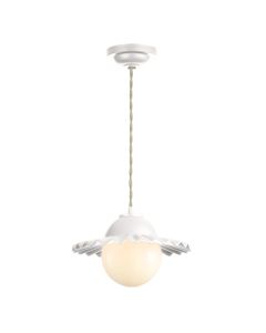 Pop Pendant Arctic White Ceramic and Opal Glass