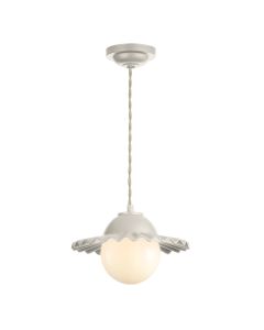 Pop Pendant Cotswold Cream Ceramic and Opal Glass