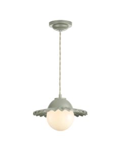 Pop Pendant Sage Green Ceramic and Opal Glass