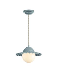 Pop Pendant River Blue Ceramic and Opal Glass