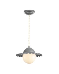 Pop Pendant Lead Grey Ceramic and Opal Glass