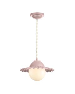 Pop Pendant Blush Pink Ceramic and Opal Glass