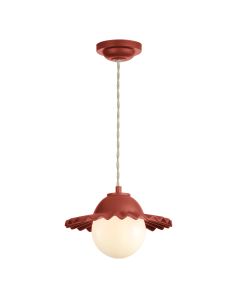 Pop Pendant Strawberry Ceramic and Opal Glass