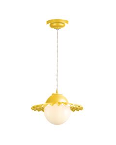 Pop Pendant Lemondrop Ceramic and Opal Glass
