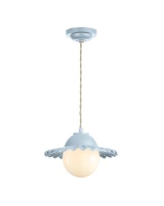 Pop Pendant Amalfi Blue Ceramic and Opal Glass