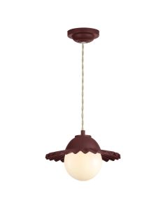 Pop Pendant Aubergine Ceramic and Opal Glass