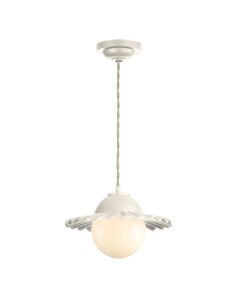 Pop Pendant Coconut Ceramic and Opal Glass