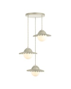 Pop 3 Light Pendant Pebble Ceramic and Opal Glass