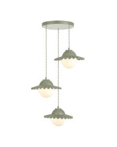 Pop 3 Light Pendant Sage Green Ceramic and Opal Glass