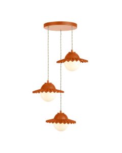 Pop 3 Light Pendant Marmalade Ceramic and Opal Glass