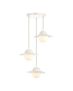 Pop 3 Light Pendant Coconut Ceramic and Opal Glass