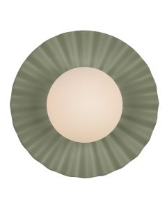 Pop Bathroom Wall Light Sage Green Ceramic and Opal Glass IP44
