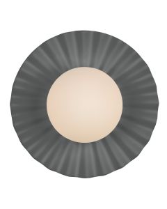 Pop Bathroom Wall Light Lead Grey Ceramic and Opal Glass IP44