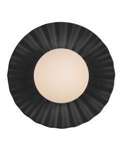 Pop Bathroom Wall Light Black Ceramic and Opal Glass IP44