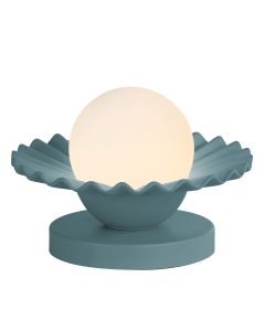 Pop Table Lamp River Blue Ceramic and Opal Glass