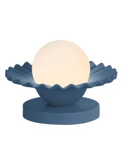 Pop Table Lamp Persian Blue Ceramic and Opal Glass