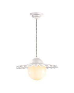 Pop Pendant Arctic White Ceramic and Opal Glass