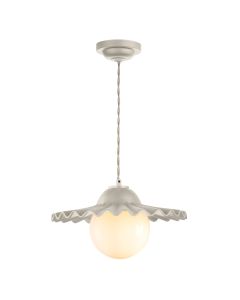 Pop Pendant Cotswold Cream Ceramic and Opal Glass