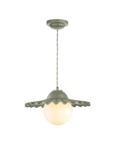 Pop Pendant Sage Green Ceramic and Opal Glass