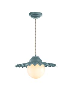 Pop Pendant River Blue Ceramic and Opal Glass