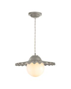 Pop Pendant Powder Grey Ceramic and Opal Glass