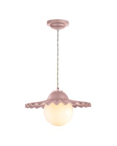Pop Pendant Blush Pink Ceramic and Opal Glass