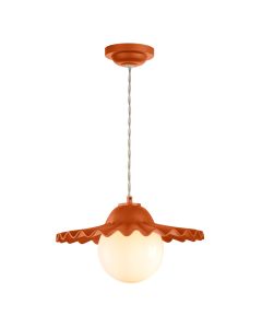 Pop Pendant Marmalade Ceramic and Opal Glass
