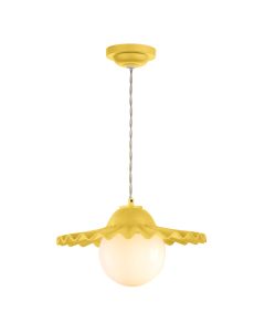 Pop Pendant Lemondrop Ceramic and Opal Glass