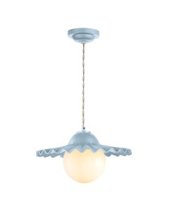Pop Pendant Amalfi Blue Ceramic and Opal Glass
