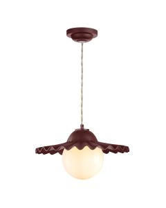 Pop Pendant Aubergine Ceramic and Opal Glass