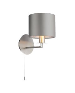 Rex Wall Light Satin Nickel With Bespoke Shade