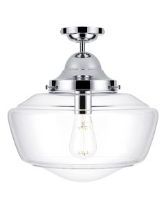 Rydal Bathroom Ceiling Light Satin Chrome and Opal Glass IP44
