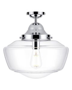 Rydal Bathroom Ceiling Light Polished Chrome and Glass IP44